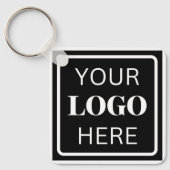 Zakelijke QR-code en Logo Basic Sleutelhanger (Voorkant)