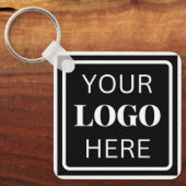 Zakelijke QR-code en Logo Basic Sleutelhanger (Voorkant)