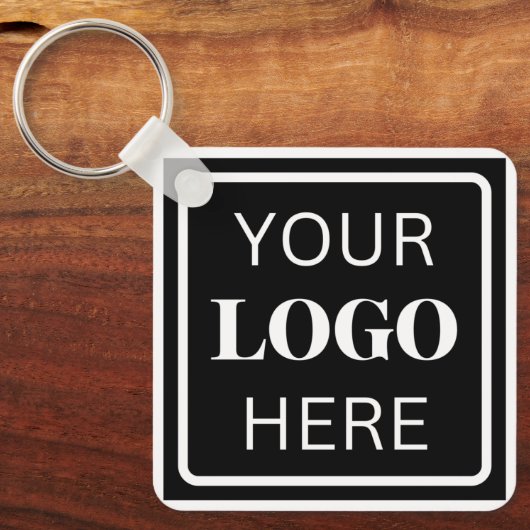 Zakelijke QR-code en Logo Basic Sleutelhanger (Voorkant)