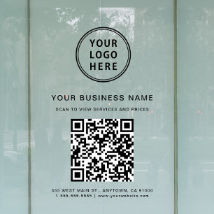 Zakelijke QR-code en logo Raamsticker