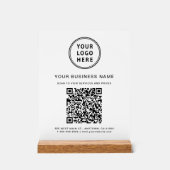 Zakelijke QR-code en Logo White Acryl Bord (Voorkant)