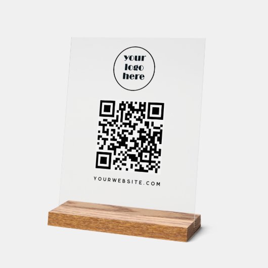 Zakelijke QR-code en website | logo Acryl Bord (Hoek)