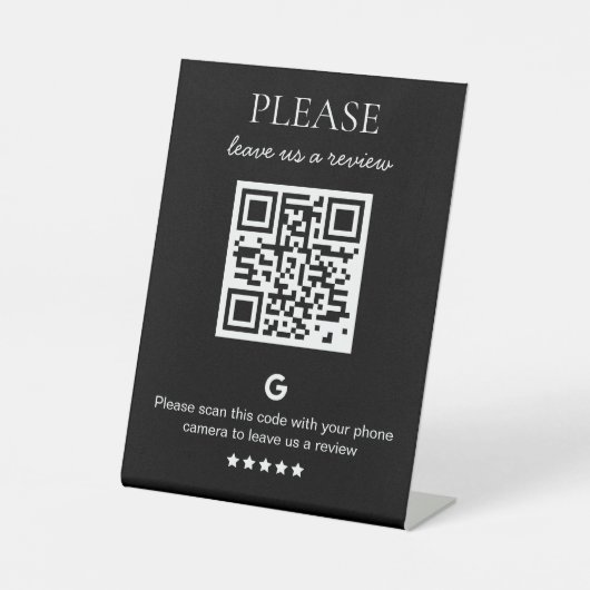Zakelijke QR-code Google Review Reclamebord Met Voetstuk (Voorkant)
