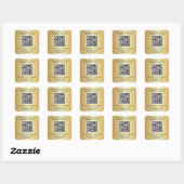 Zakelijke QR-code Goud Vierkante Sticker (Vel)
