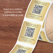 Zakelijke QR-code Goud Vierkante Sticker