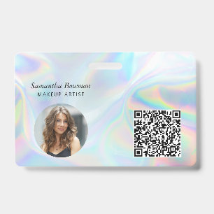 Zakelijke QR-code holografisch visagist personeel Badge