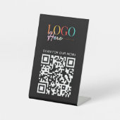 Zakelijke QR-code Logo Modern minimaal eenvoudig m Reclamebord Met Voetstuk (Voorkant)