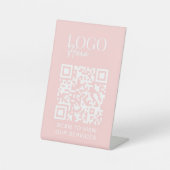 Zakelijke QR-code Logo Modern Simple Salon Spa Reclamebord Met Voetstuk (Voorkant)