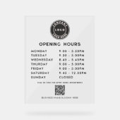 Zakelijke QR code Logo Moderne openingstijden Acryl Bord (Voorkant)