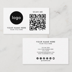 Zakelijke QR-code Logo Moderne Witte Ontwerp Visitekaartje