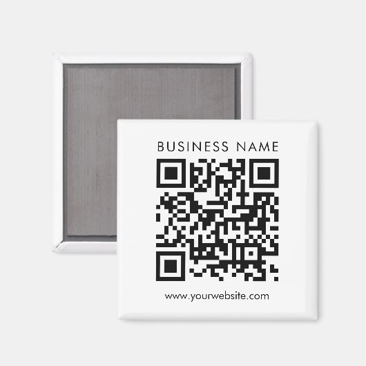 Zakelijke QR Code Logo Tekst Aangepaste Vierkante Magneet (Voorkant / Achterkant)