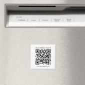 Zakelijke QR Code Logo Tekst Aangepaste Vierkante  Magneet (Insitu (Vaatwasser))