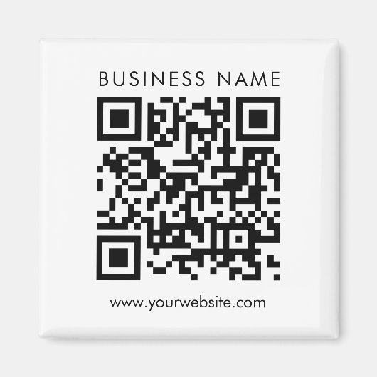Zakelijke QR Code Logo Tekst Aangepaste Vierkante  Magneet (Voorkant)