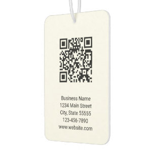 Zakelijke QR Code Naam Contact Info Zwart-wit Luchtverfrisser