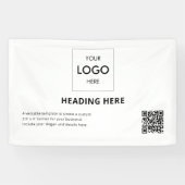 Zakelijke QR-code Reclame Wit Spandoek (Horizontaal)