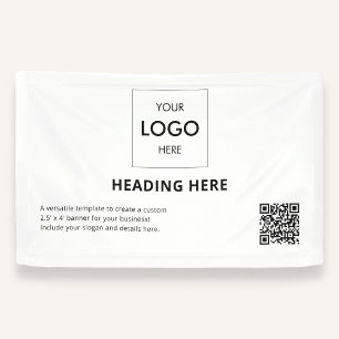 Zakelijke QR-code Reclame Wit Spandoek