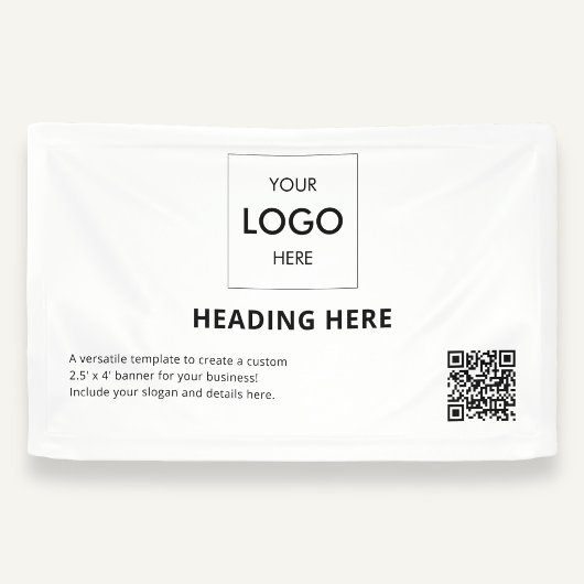 Zakelijke QR-code Reclame Wit Spandoek