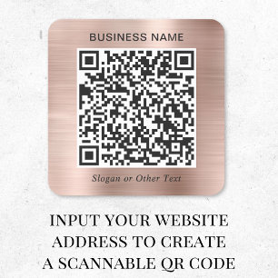 Zakelijke QR-code roze goud Vierkante Sticker