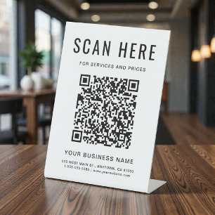 Zakelijke QR-code tafelmodel Reclamebord Met Voetstuk