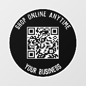 Zakelijke QR-code venstersticker - Winkel altijd Raamsticker (Vel)