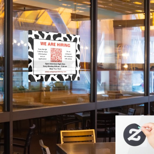 Zakelijke QR-code voor personeelswerving Personali Raamsticker (Restaurant Raam)