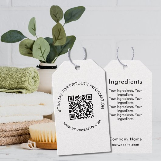 Zakelijke QR-code voor product ingrediëntenlijst Cadeaulabel