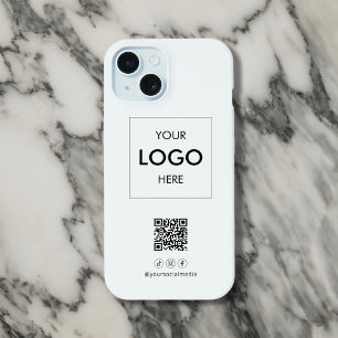 Zakelijke QR-code voor sociale media Zwart iPhone 15 Hoesje