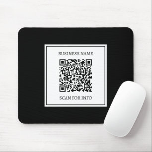 Zakelijke QR-code Zwart & Wit Muismat