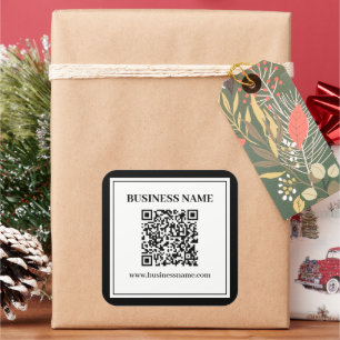 Zakelijke QR-code Zwart & Wit Vierkante Sticker