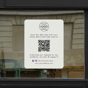 Zakelijke Raamsticker QR Code Vinyl Decal Signaa