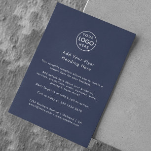 Zakelijke reclame Modern logo in marineblauw Flyer
