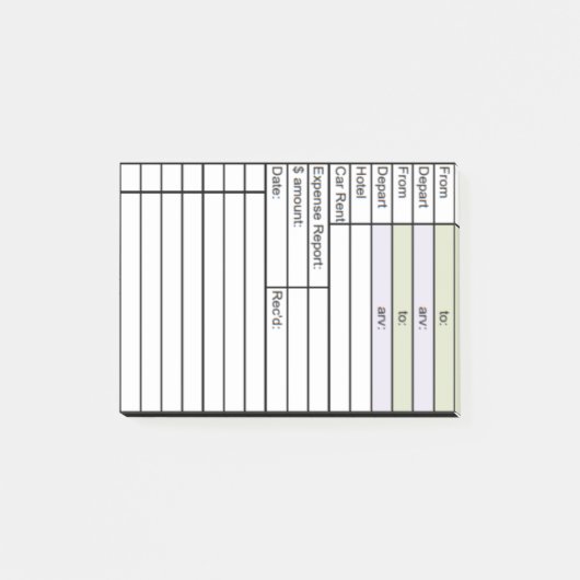 Zakelijke reisdienst en kostendrager post-it® notes (Voorkant)