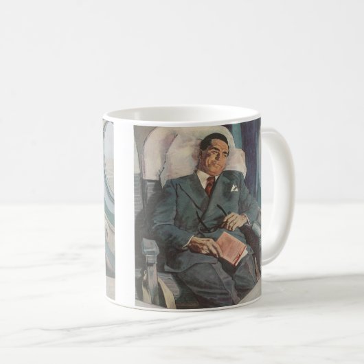 Zakelijke reizen uit het verleden, lezen in het vl koffiemok (Voorkant rechts)