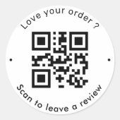 Zakelijke Review met QR-code Ronde Sticker (Voorkant)