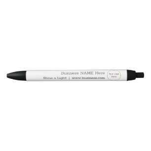 Zakelijke ronde Logo, naam, slogan zwart-wit Zwarte Inkt Pen
