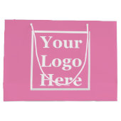 Zakelijke roze je Logo hier Sjabloon Groot Cadeauzakje (Achterkant)