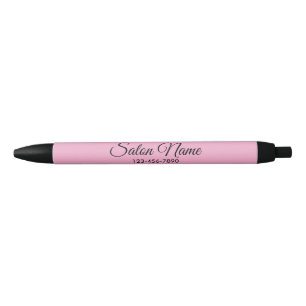 Zakelijke Roze Schoonheidssalon Naam Telefoonnumme Zwarte Inkt Pen