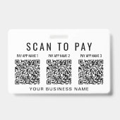 Zakelijke Scan om 3 QR-codes te betalen Badge (Achterkant)