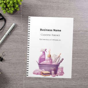 Zakelijke schoonmaakdienst roze notitieboek