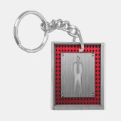 Zakelijke set met geborsteld metaal sleutelhanger (Voorkant Links)
