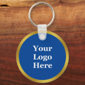 Zakelijke Sjabloon diep blauw en goudbruin uw Logo Sleutelhanger (Voorkant)
