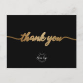 Zakelijke sjabloon Elegant script Zwart goud Briefkaart (Voorkant)