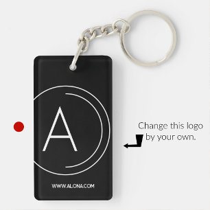 Zakelijke sleutelhangers minimalistisch zwart logo