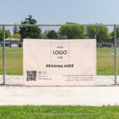 Zakelijke sociale media QR-code Adverteren Blush Spandoek (Insitu)