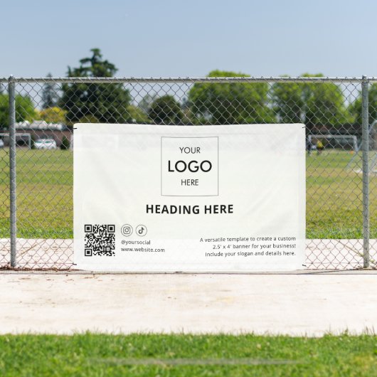 Zakelijke sociale media QR-code Adverteren Wit Spandoek (Insitu)