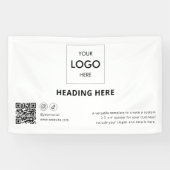 Zakelijke sociale media QR-code Adverteren Wit Spandoek (Horizontaal)