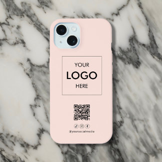 Zakelijke sociale media QR-code Blush iPhone 15 Hoesje