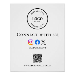 Zakelijke sociale media QR-code website Aangepaste Perfect Poster