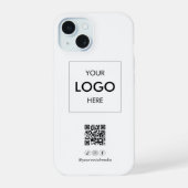 Zakelijke sociale media QR-code zwart iPhone 15 Hoesje (Achterkant)