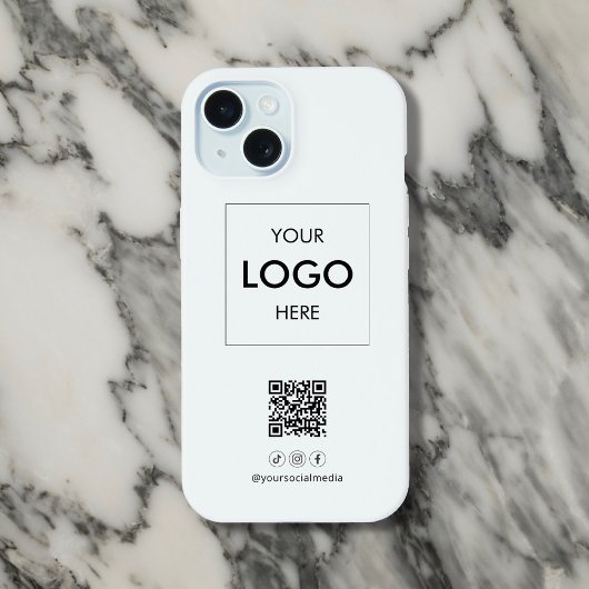 Zakelijke sociale media QR-code zwart iPhone 15 Hoesje